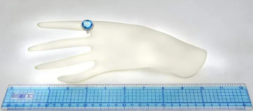 Vista 3 de RB Gems - Anillo de plata de ley 925, ovalado, 0.551 x 0.472in, acabado rodiado, estilo cóctel