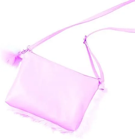 Vista 3 de Bolso esponjoso de peluche para mujer, niña, color arcoíris