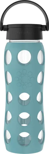 Vista 27 de Lifefactory Botella de agua de vidrio sin BPA de 12 onzas con tapa clásica y funda protectora de silicona, Marigold Caléndula
