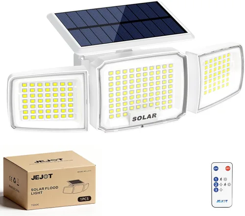 Vista 21 de JEJOT Paquete de 6 luces solares con sensor de movimiento para exteriores, impermeables, 270° de ángulo amplio, 3 modos, luces solares de pared