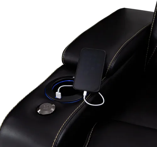 Vista 5 de Seatcraft Paladin - Asiento de cine en casa, sillón reclinable individual Negro