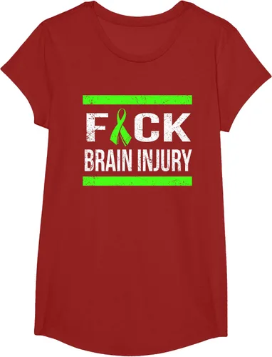 Vista 51 de Apoyo Daño cerebral Concienciación T Shirt, mujer L, Asphalt Negro