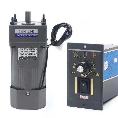 Vista 7 de Motor de alto par de CA, motor eléctrico monofásico reversible de 110 V 60 W con controlador ajustable de velocidad variable motor con engranaje