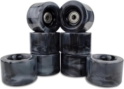 Vista 5 de Ruedas de patines en blanco y negro, 60 × 1.575 in, juego de ruedas 88A Quad Skate con rodamientos