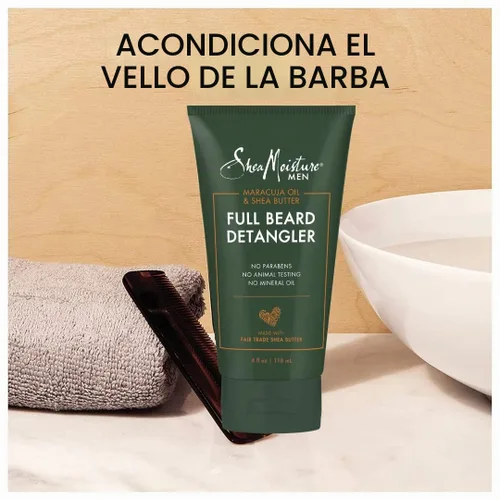 Vista 3 de SheaMoisture Acondicionador de barba, desenredante de barba completa para barbas completas, aceite de maracuja y manteca de karité, sin parabenos, 4