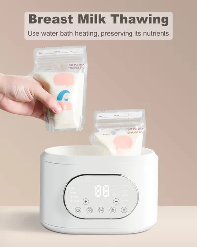 Vista 6 de Calentador de biberones, calentador rápido de biberones 10 en 1 para leche materna y fórmula, calentador de leche doble con temporizador, control