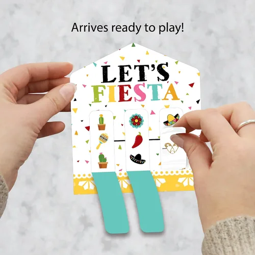 Vista 2 de Big Dot of Happiness Let's Fiesta - Juego de 12 tarjetas de pepinillo para fiesta mexicana, pestañas 3 en una fila
