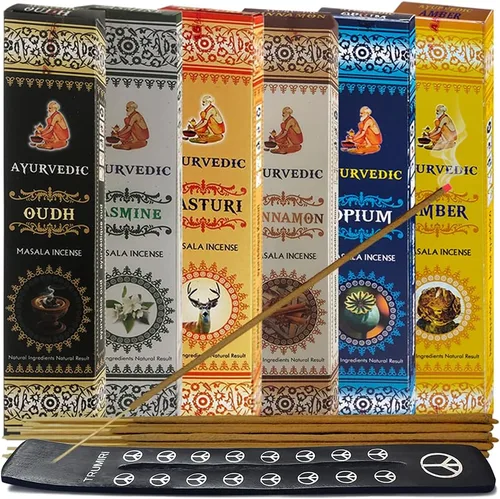Vista 7 de Dragons Blood Inciense Sticks and Holder Bundle Ayurvedic Hand Made Insence Insence