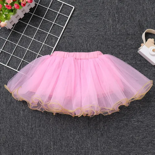 Vista 4 de IBTOM CASTLE Conjunto de ropa de 3 piezas para 123 cumpleaños para bebés y niñas con banderines de princesa tutú de arco iris y diadema