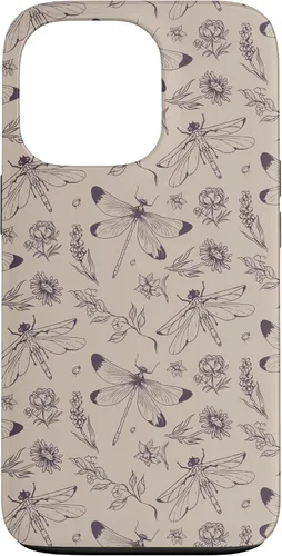 Vista 10 de Vintage Dragonfly Tan Sand Beige Wildflower Floral Flower Case for iPhone 16