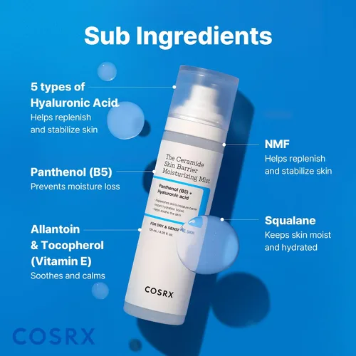 Vista 7 de COSRX Barrier Cream Face Mist - Tónico lechoso con ceramida y ácido hialurónico, spray facial hidratante y calmante para todo tipo de piel, 4.06