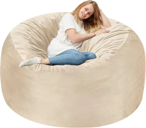 Vista 67 de Homguava - Sillón puff de 3 pies Sillón estilo puff grande de 3 pulgadas con relleno de espuma viscoelástica, sofá suave con funda de terciopelo