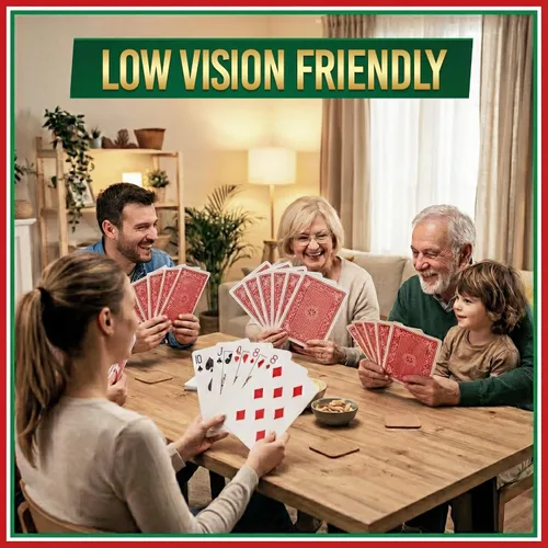 Vista 5 de Bedwina Naipes gigantes jumbo, cartas de juego de letras grandes para personas mayores, niños y adultos, baraja divertida de juegos de cartas