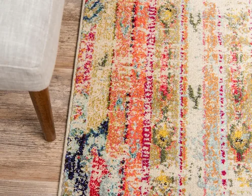 Vista 6 de Unique Loom Sedona Collection - Alfombra Yosemite (2 x 8 pies, color azul y multicolor)