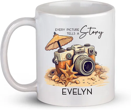 Vista 21 de Taza de café personalizada con nombre, taza de regalo personalizada para amantes de la fotografía, amigos, familia, taza de té blanca de 11 o 15