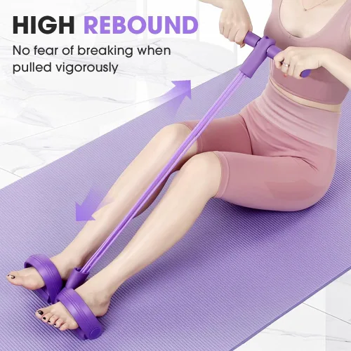 Vista 6 de 21 bandas de resistencia de fitness, 4 tubos de pedal de tobillo, bandas de estiramiento para entrenamientos de brazos y piernas, bandas