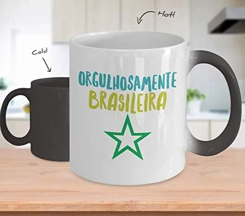 Vista 2 de Brasil Futbol Taza de Cafe Vaso, taza café divertidas, tazas personalizadas, taza de café inspiradoras, taza con mensajes positivos.