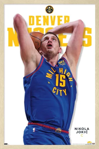 Vista 7 de Trends International NBA Denver Nuggets - Póster de pared Nikola Jokic Feature Series 23, 22.4 pulgadas de largo x 14.7 W, versión enmarcada