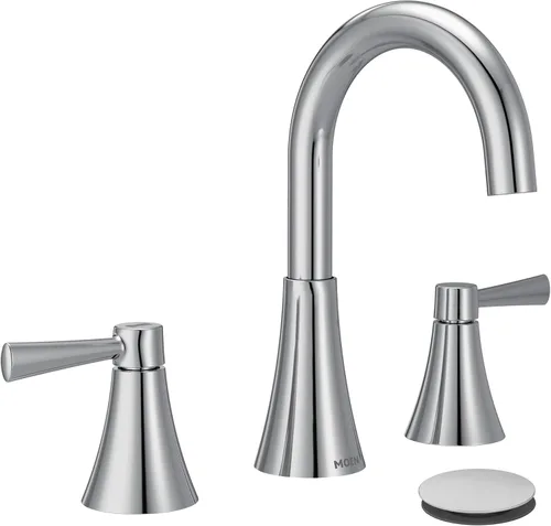 Vista 17 de Moen 84022BZG Ronan - Grifo de baño central de 2 manijas, color dorado Drenaje a presión
