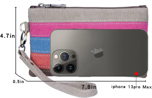 Vista 3 de Lecxci estuche de lona para Smartphone, cartera para iPhone 66S Plus77Plus, para mujer.
