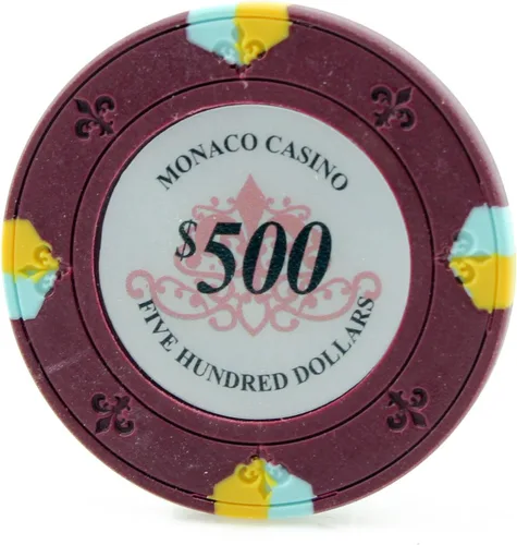 Vista 6 de Versa Games Monaco Casino - Fichas de póquer de arcilla en 0.48 oz - Paquete de 50 - (elegir color)