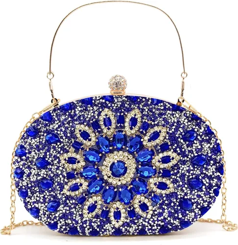 Vista 10 de Bolsos de mano de noche con diamantes de imitación para mujer, bolso de mano de boda, bolso de fiesta de novia, diamantes de graduación, bolsos