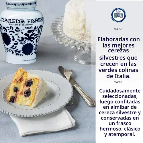Vista 4 de Fabbri Amarena - Cerezas silvestres en almíbar, sin gluten, sin OMG, veganas, 21 onzas Sin gluten, sin OMG, vegano, úsalo como guarnición