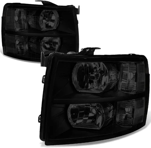 Vista 9 de DNA Motoring HL-OH-CSIL07-BK-CL1 Par de faros delanteros con carcasa negra compatibles con Silverado 1500 de 07-13 / Modelos Silverado 2500 3500 &