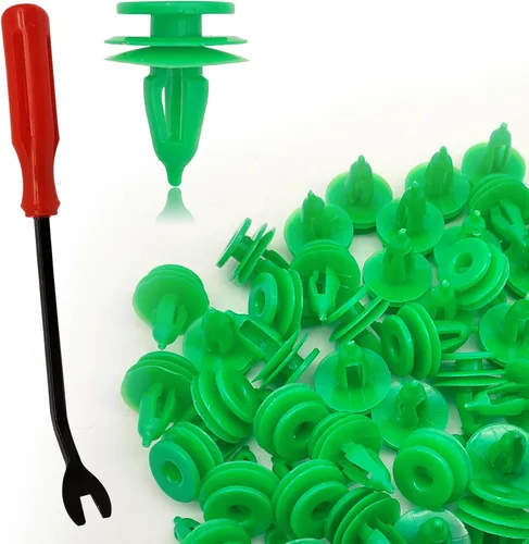 Vista 7 de 100 piezas de clips de retención tipo empuje de nylon para cubierta del motor, protección contra salpicaduras del parachoques, forro