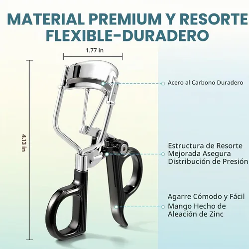 Vista 3 de Eyelash Curler with 3 Refill Pads Soft/Medium/Firm, Fit Most Eye Shapes