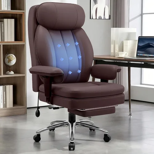 Vista 12 de BestGlory Silla de oficina grande y alta con soporte lumbar, silla de escritorio de cuero ejecutivo, silla de juegos cómoda resistente con cojín