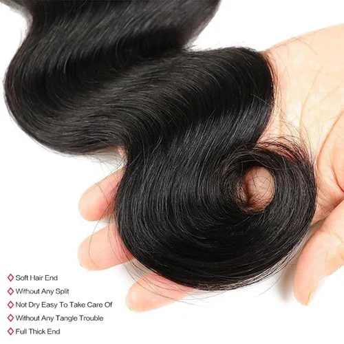 Vista 4 de Manojos de cabello humano ondulado de 20 pulgadas, 12A, 100% sin procesar, cabello virgen brasileño, ondulado, extensiones de cabello humano