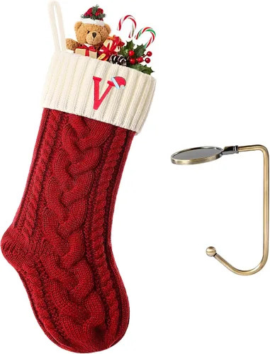 Vista 182 de Botas de Navidad personalizadas, iniciales personalizadas, 18 pulgadas, botas de Navidad tejidas con letras para colgar en la chimenea, botas