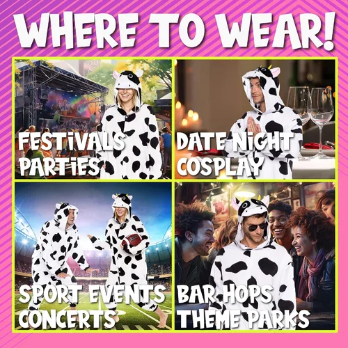 Vista 5 de Funziez! - Disfraz de Halloween para adultos, disfraz de animales y criaturas marinas, mameluco afelpado para cosplay, para mujeres y hombres