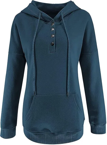 Vista 5 de Sudaderas con capucha elegantes para mujer, de manga larga, con cordón, sudaderas con capucha para otoño, trajes de moda 2023