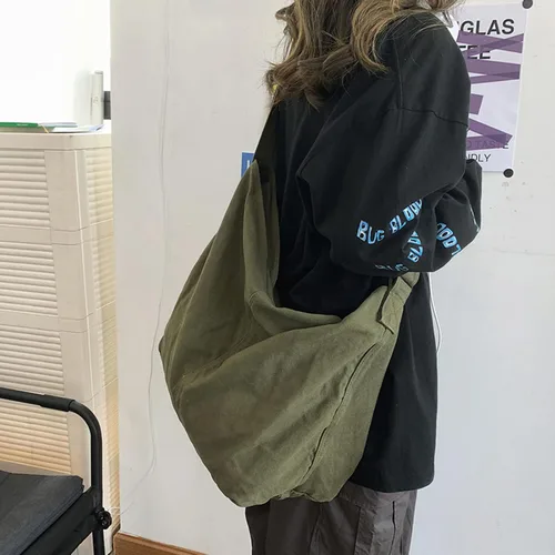 Vista 6 de Bolso de mano para mujer, bolso de lona casual para mujer, bolso de gran capacidad, bolso de hombro para hombres y mujeres