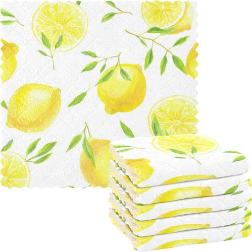 Vista 16 de CaTaKu Paños de cocina étnicos bohemios, paquete de 6 trapos reutilizables para lavar, paños de limpieza de microfibra, paños para secar la cocina