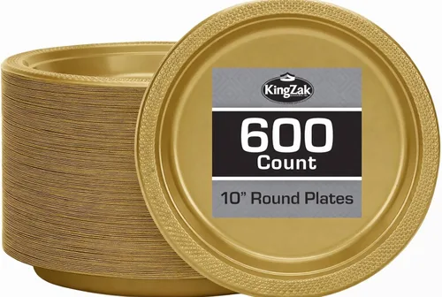 Vista 6 de Hanna K. Signature - Platos de plástico negro para fiesta, platos desechables de 7 pulgadas, 50 unidades, suministros de fiesta para aperitivos