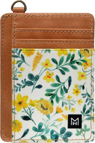 Vista 8 de Cartera Porta Tarjetas para Mujeres, Cartera delgada minimalista con bloqueo RFID, carteras de cuero, cartera elástica de bolsillo frontal