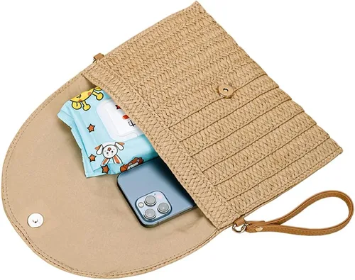 Vista 4 de Bolso cruzado de paja para mujer, bolso de playa de verano