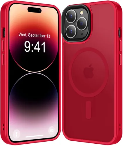 Vista 12 de Fuerte magnético para iPhone 11, compatible con Magsafe, [resistente a caídas de 13 pies] Funda trasera translúcida mate con sensación de piel