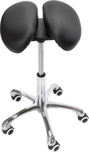 Vista 7 de Taburete de silla con ruedas - Diseño ergonómico de asiento dividido, movilidad giratoria de 360° y altura ajustable resistente - Taburete de spa
