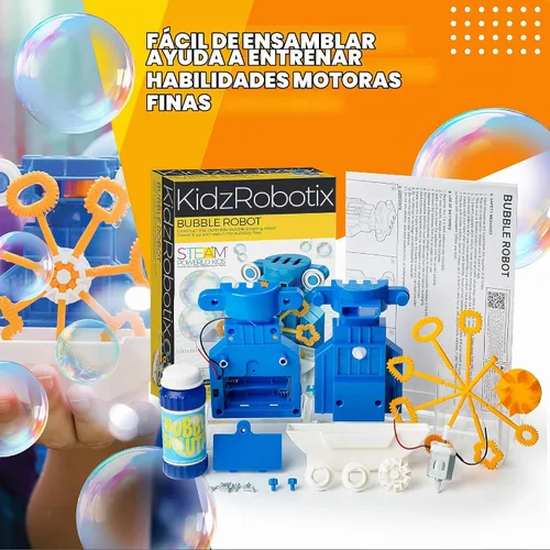 Vista 6 de 4M KidzRobotix - Robot de Burbujas - Construye un Robot de Máquina Automática de Burbujas, Inspira el Aprendizaje STEM, Aumenta la Creatividad