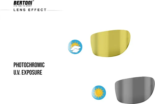 Vista 5 de Bertoni Gafas de Moto Montar Gafas acolchadas Fotocromáticas - Correa Ajustable - Ventilado mod. 112 Gafas de Moto