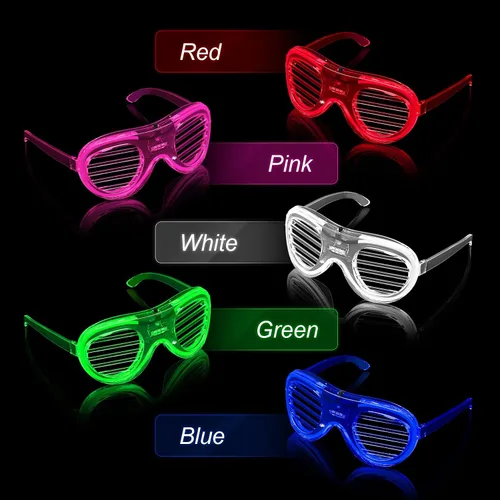Vista 2 de Gafas LED de neón que brillan en la oscuridad, suministros de fiesta para niños y adultos, paquete de 152430