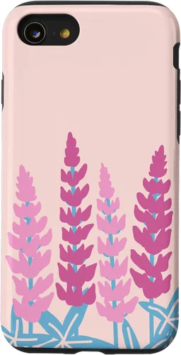 Vista 13 de iPhone 14 Lindo altramuz polyphyllus flor púrpura planta floral para mujeres caso