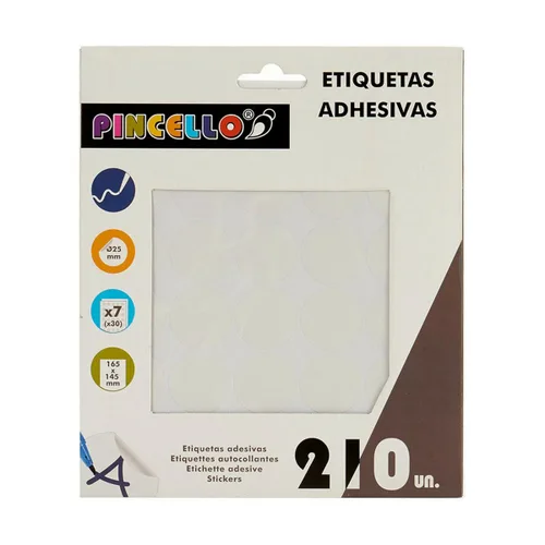 Vista 3 de Etiquetas adhesivas Pincello Blanco Ø 25 mm 17 x 4 x 19 cm (12 Unidades)