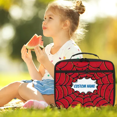 Vista 6 de Lonchera personalizada para niños – Lonchera personalizada para niños y niñas, bolsa de almuerzo con aislamiento suave e impermeable reutilizable