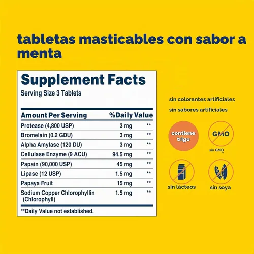 Vista 2 de American Health Super Papaya Enzyme Plus tabletas masticables 360