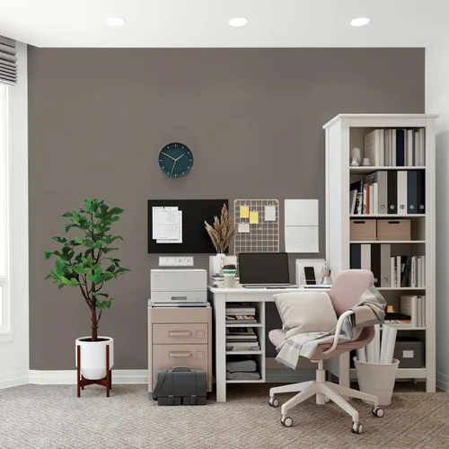 Vista 81 de Glidden Pintura Interior + Imprimación: Gris/Plata Antigua, Una Capa, Satinado, 1 Galón